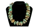 Fabulous Chunky Blue Green Tumbled Turquoise Beads With Brown Matrix