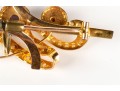 Lovely Antique 14k Yellow Gold And Seed Pearl Swirl And Flower Motif Brooch