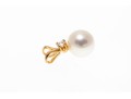 Dainty 14K Cultured Pearl And Single Diamond Pendant