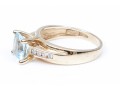 14K Stunning Aquamarine And Diamond Ring, Size 5.25