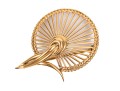 18k Yellow Gold Charming Vintage French Radiating Wire Motif Brooch