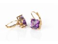 Unique 14K And Quartafoil Cut Amethyst Earrings