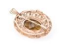 Elegant 14K Smoky Quartz Filigree Brooch