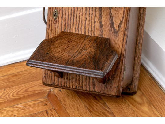 Antique Oak Wall Mount Phone