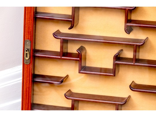 Chinese Wooden Wall Vitrine
