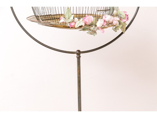 1950's Or Earlier Hendrix Dome Shaped Birdcage With Original Holder