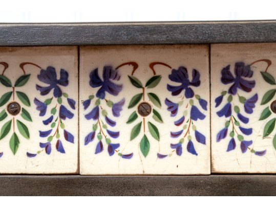 Antique Tile And Polished Steel Stove, Probably French Original Retail $2,240