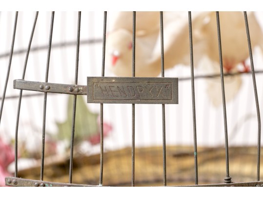 1950's Or Earlier Hendrix Dome Shaped Birdcage With Original Holder