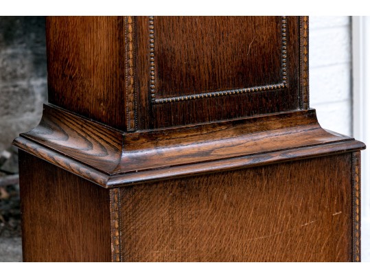 Vintage English Made Diminutive Oak Cased Grandmother Clock