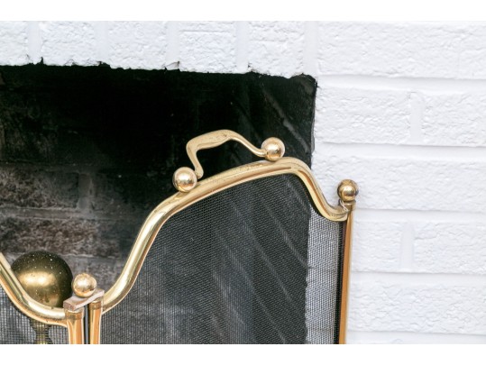 Vintage Brass Fireplace Set