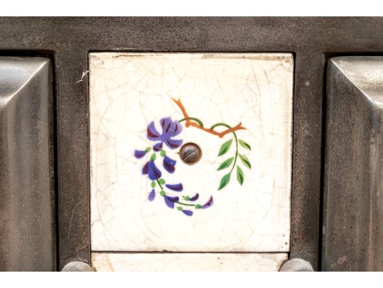 Antique Tile And Polished Steel Stove, Probably French Original Retail $2,240