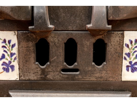 Antique Tile And Polished Steel Stove, Probably French Original Retail $2,240