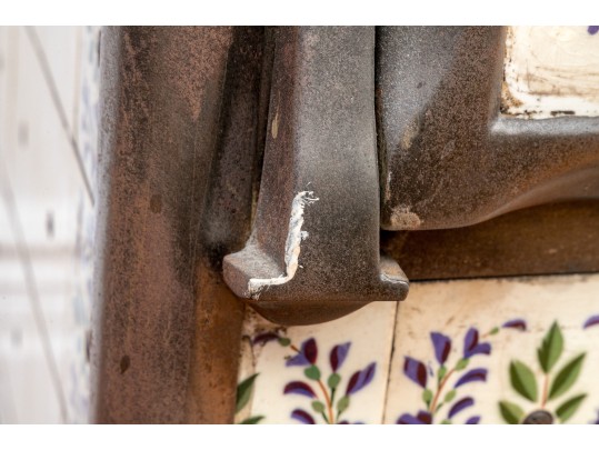 Antique Tile And Polished Steel Stove, Probably French Original Retail $2,240