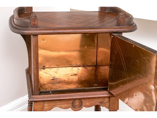 Antique Cigar Copper Lined Humidor Stand