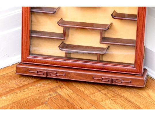 Chinese Wooden Wall Vitrine