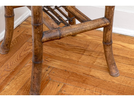 Vintage Arts And Crafts Bamboo Tile Top Plant Stand