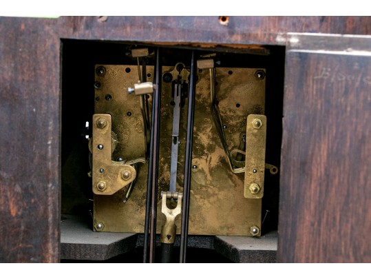 Vintage English Made Diminutive Oak Cased Grandmother Clock