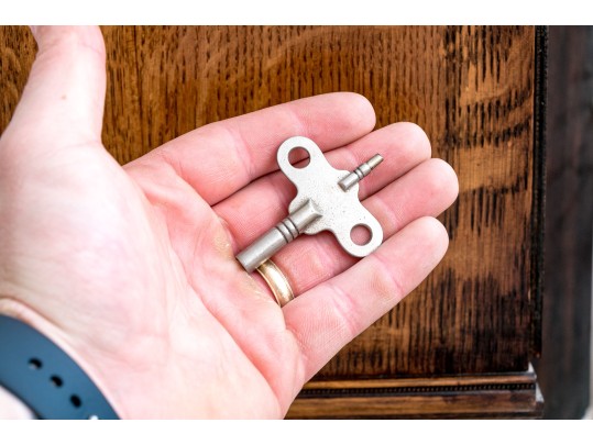 Vintage English Made Diminutive Oak Cased Grandmother Clock