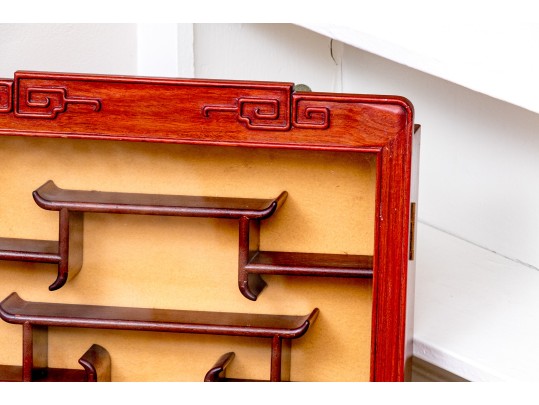 Chinese Wooden Wall Vitrine