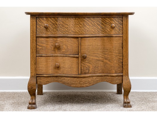 Vintage Tiger Oak Washstand 