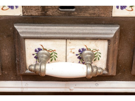 Antique Tile And Polished Steel Stove, Probably French Original Retail $2,240