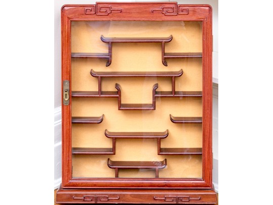 Chinese Wooden Wall Vitrine