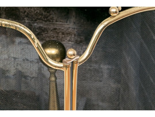 Vintage Brass Fireplace Set