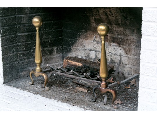 Vintage Brass Fireplace Set