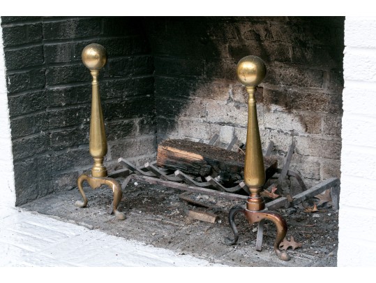 Vintage Brass Fireplace Set