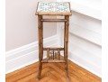 Vintage Arts And Crafts Bamboo Tile Top Plant Stand