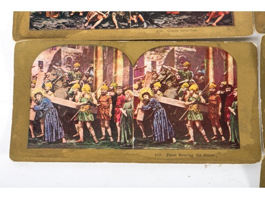 Antique Wood Paragonscope Stereoscope With Religious Stereoview Cards