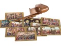 Antique Wood Paragonscope Stereoscope With Religious Stereoview Cards