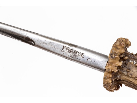 Unusual Antique French Stag Handle And Bamboo Sword Cane