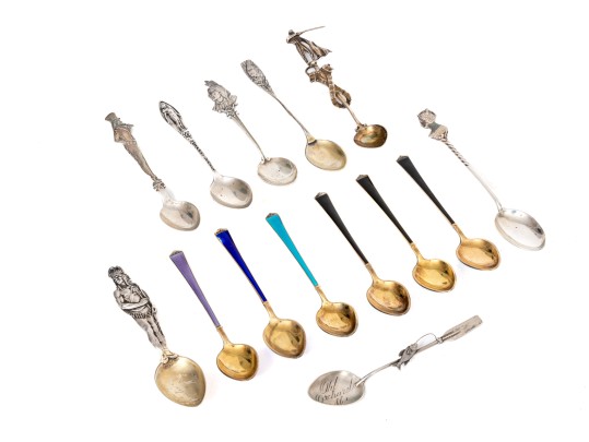 Collection Of Fourteen Various Sterling Coffee Spoons