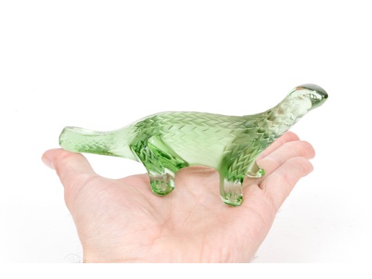 Lalique, France Charming Green Textured Glass Lizard Figure