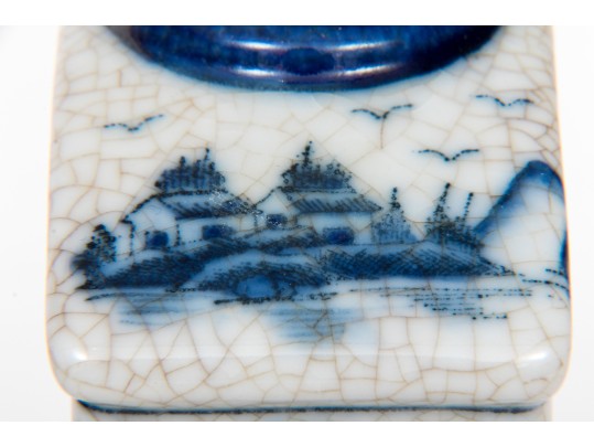 Lovely Vintage Delftware Style Tea Caddy