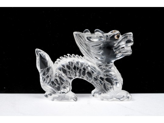 Charming Carved Glass Dragon