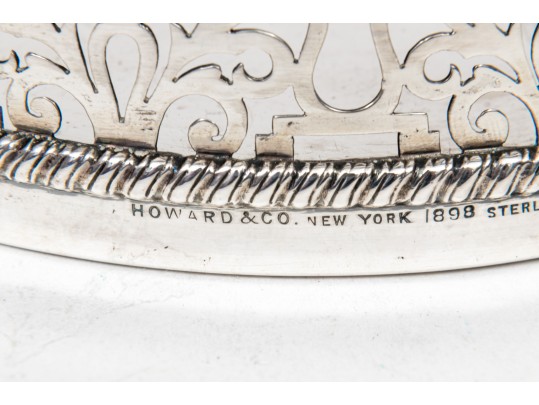 Howard & Co. NY Fabulous Antique Sterling Silver Pierced Wine & Champagne Coaster