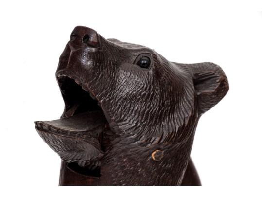 Wonderful Antique Hand Carved Black Forest Bear Nutcracker, Glass Eyes