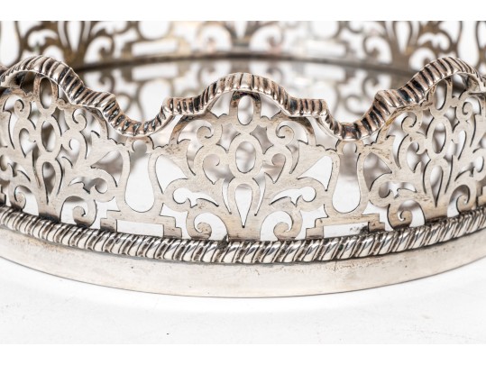 Howard & Co. NY Fabulous Antique Sterling Silver Pierced Wine & Champagne Coaster