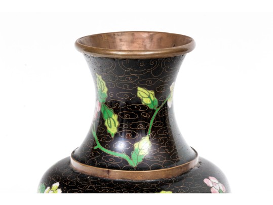 Lot Of Four Striking Vintage Chinese Cloisonne Pieces, Including A Ginger Jar