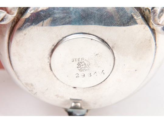 Four Sterling Salts With Blue Glass Inserts