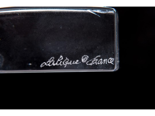 Lalique Charming Vintage Frosted And Clear Crystal Grazing Fawn