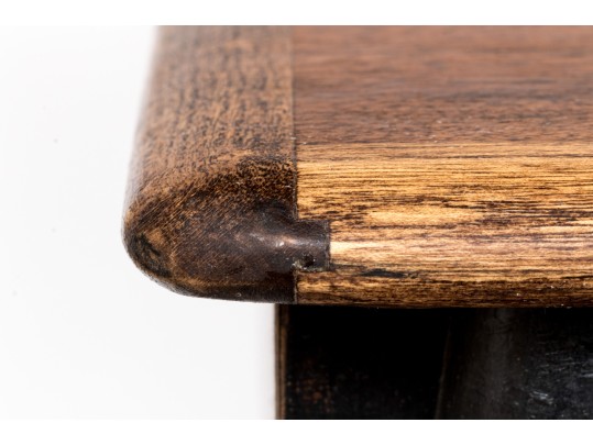 Lane Vintage Brown Wood And Black Distressed Painted Acclaim End Table