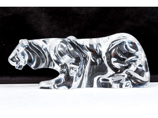Baccarat Fabulous Contemporary Crystal Stalking Tiger Figurine 