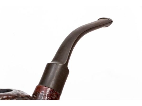 Unique Antique Folk Art Skull Motif Wooden Pipe, Painted Eyes