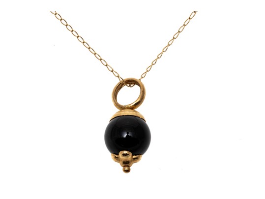 Classy 14k Onyx Pendant Necklace