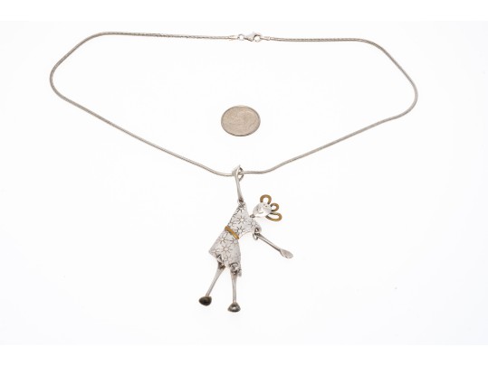 James Letourneau (American [IL], B. 1970) Handmade Sterling Silver Pendant Necklace