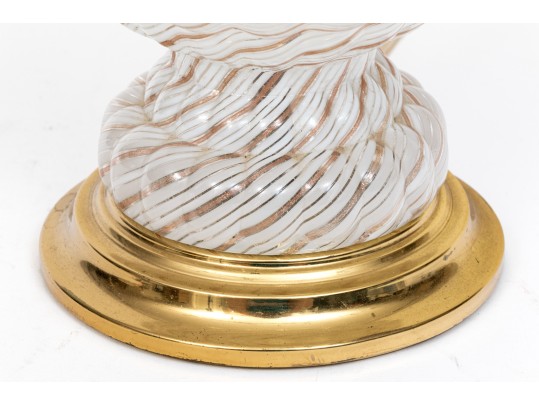 Beautiful Vintage Italian Venetian Murano Glass “Latticino” Lamp