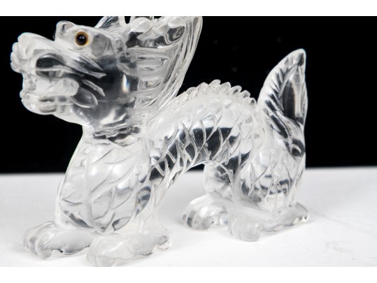 Charming Carved Glass Dragon
